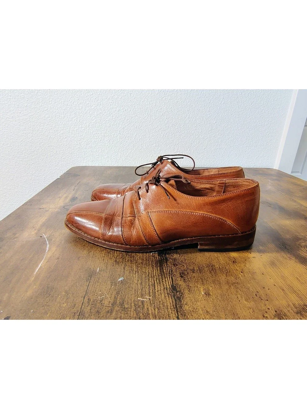 Orcade Mens 42 US 9 Brown Leather Cap Toe Oxford Dress Shoes Lace Up Brazil